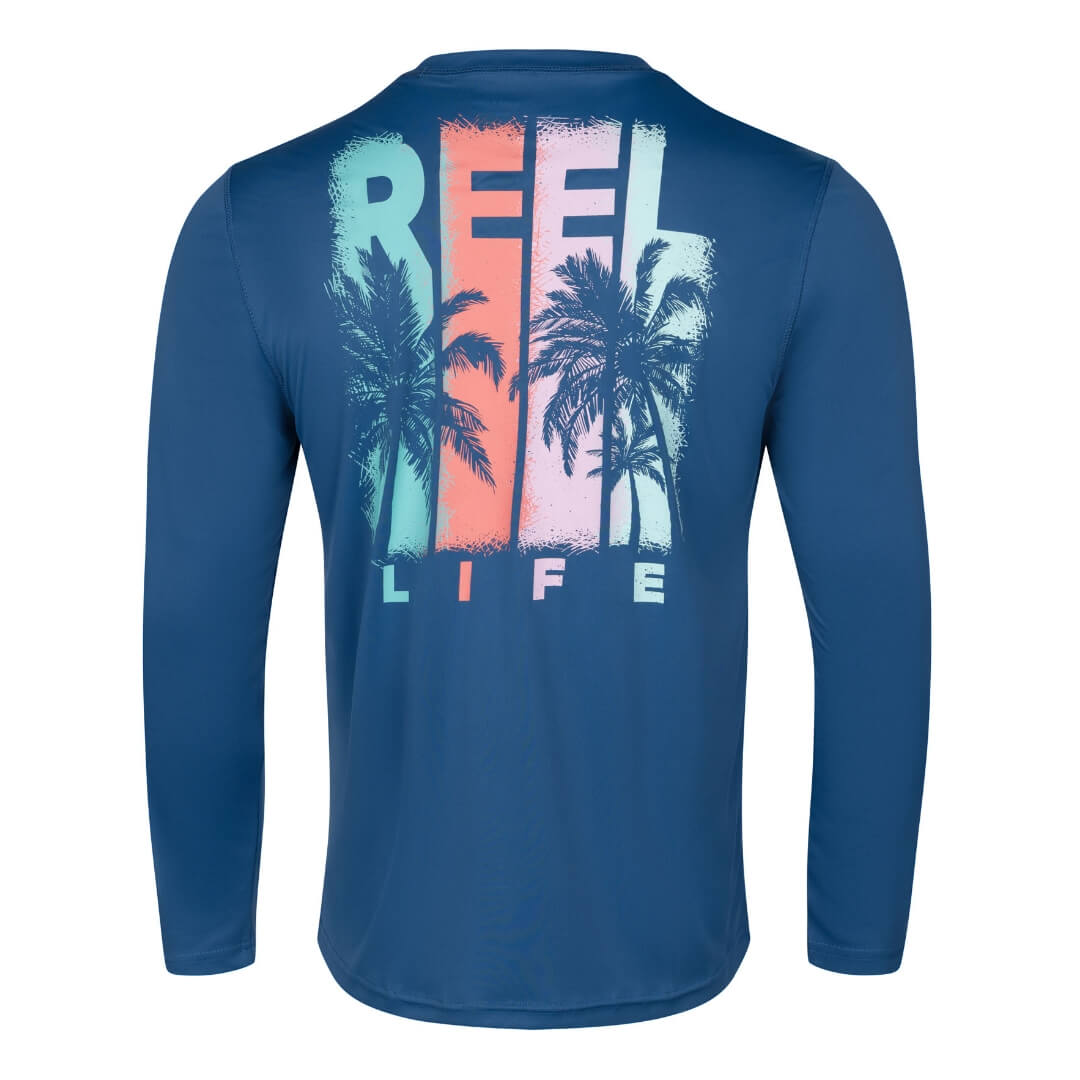 Reel Life Fishing Shirt Mens XXL Blue Raised on the Water Long