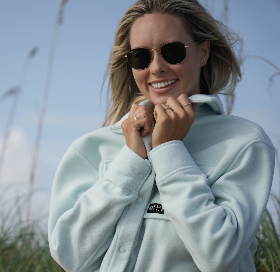 Microfiber Snap Front Fleece Shacket