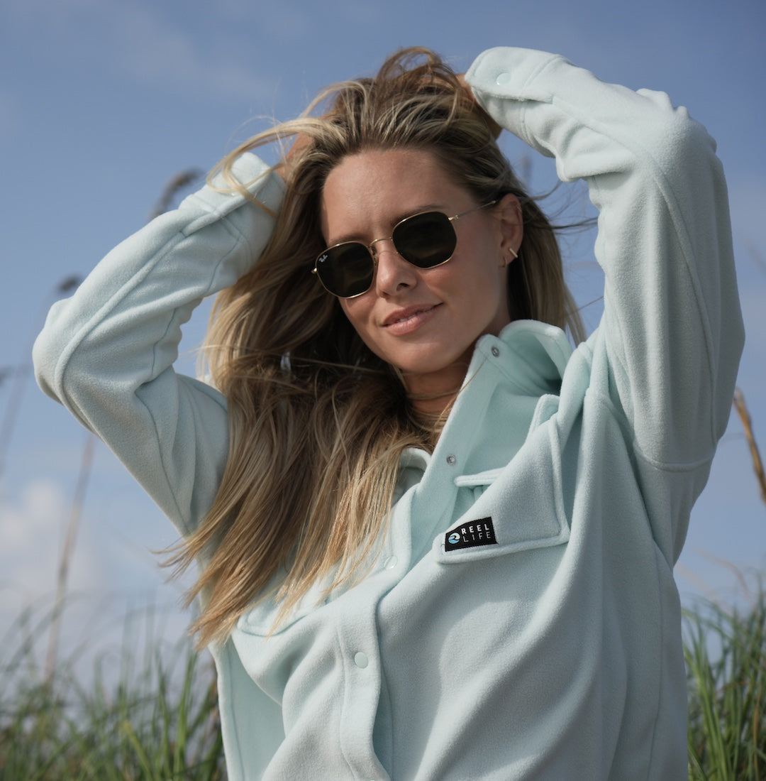 Microfiber Snap Front Fleece Shacket