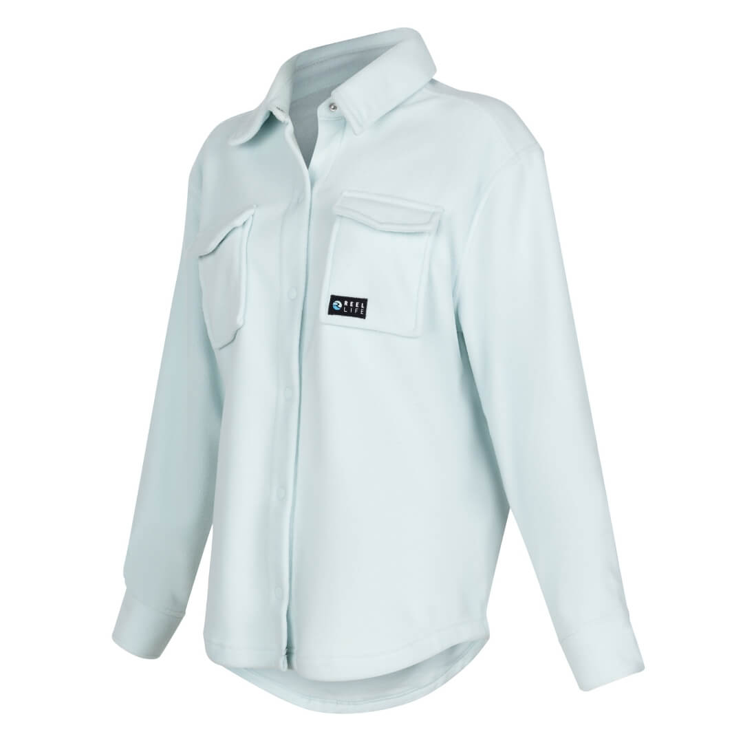 Microfiber Snap Front Fleece Shacket