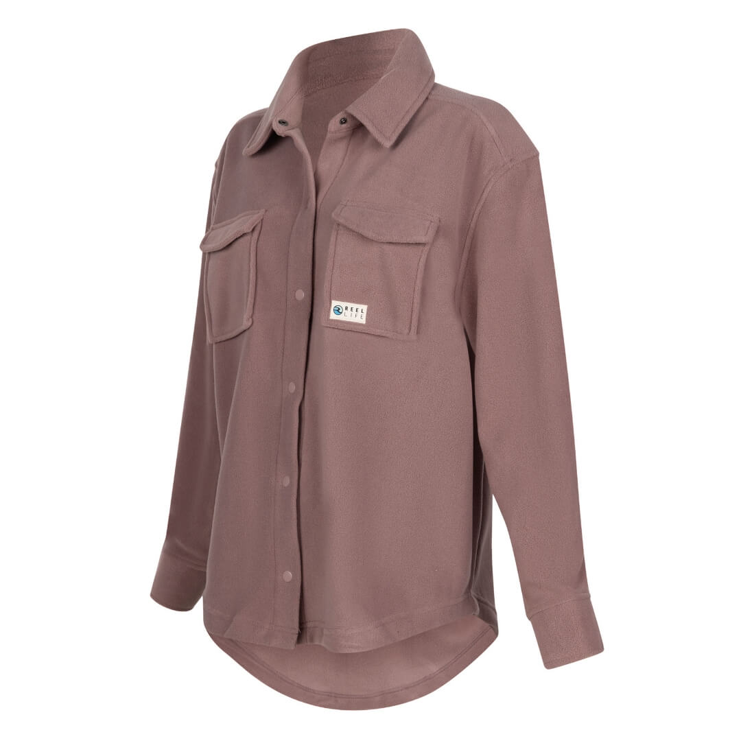 Microfiber Snap Front Fleece Shacket