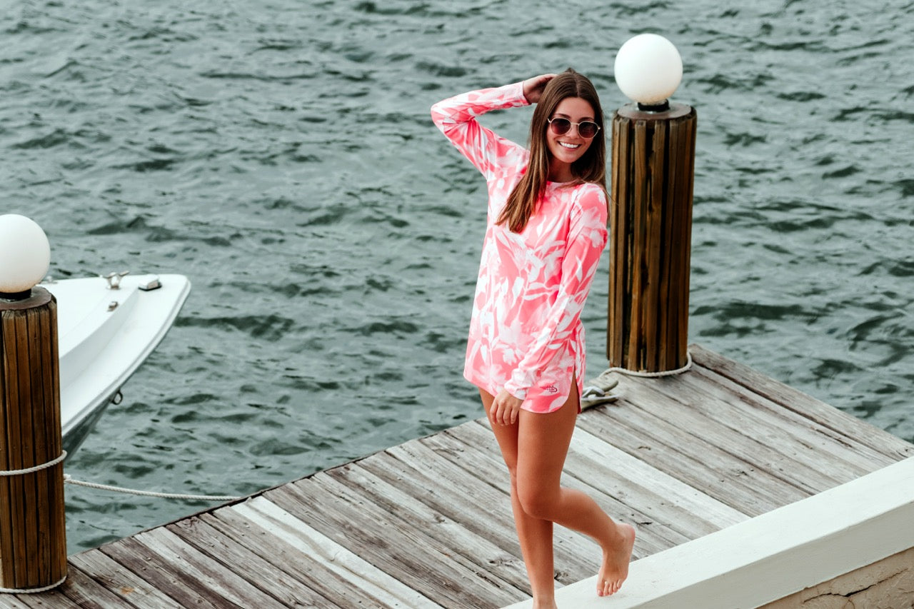 Jax Beach Long Sleeve UV Cover Up (Waterlily)