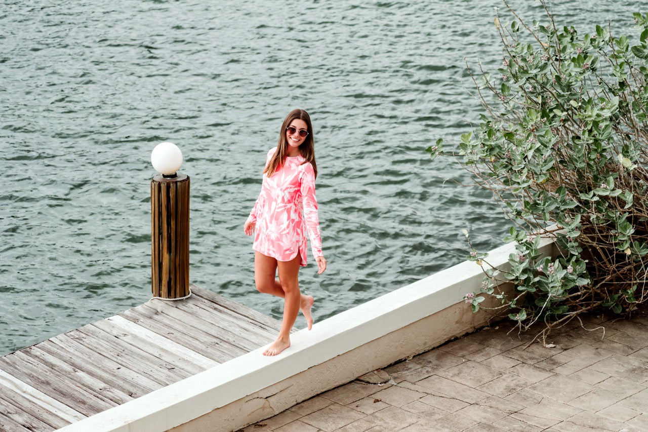 Jax Beach Long Sleeve UV Cover Up (Waterlily)