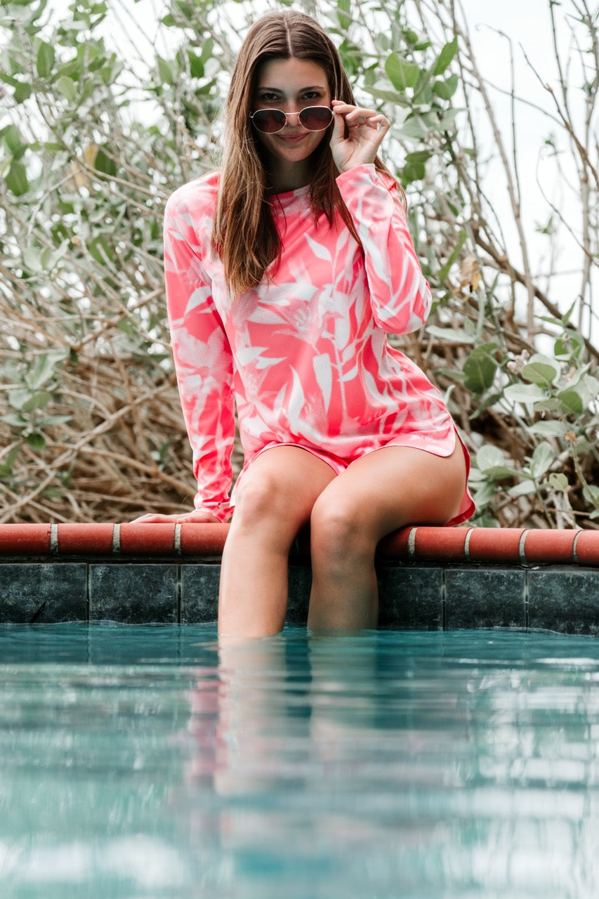 Jax Beach Long Sleeve UV Cover Up (Waterlily)