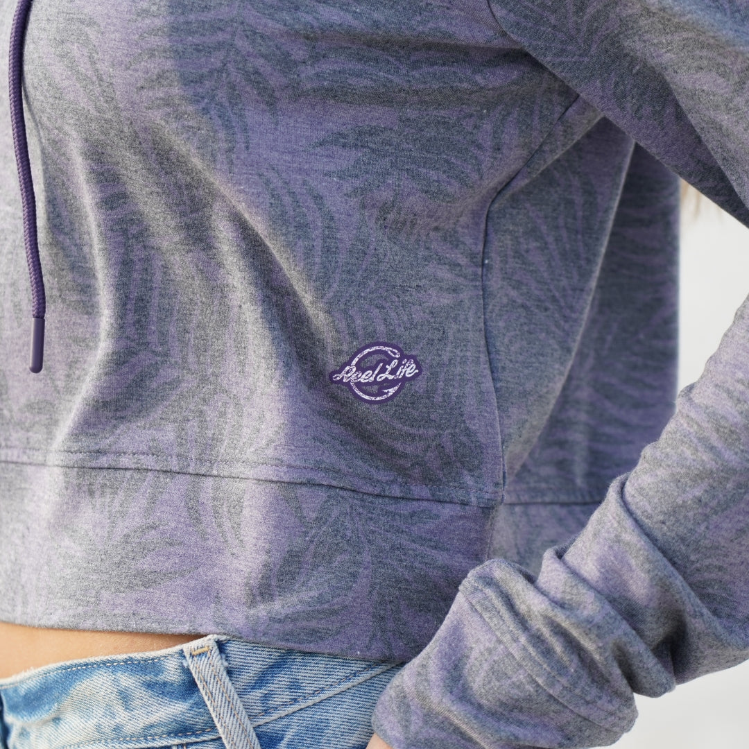 South Beach Cropped Hoodie "Treble Hook Palm"