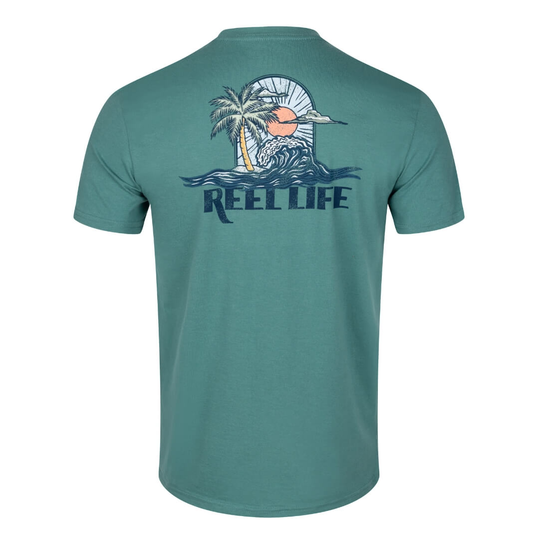 Reel Life Women's Ocean Washed Tie Front T-Shirt - Small - Heritage Blue