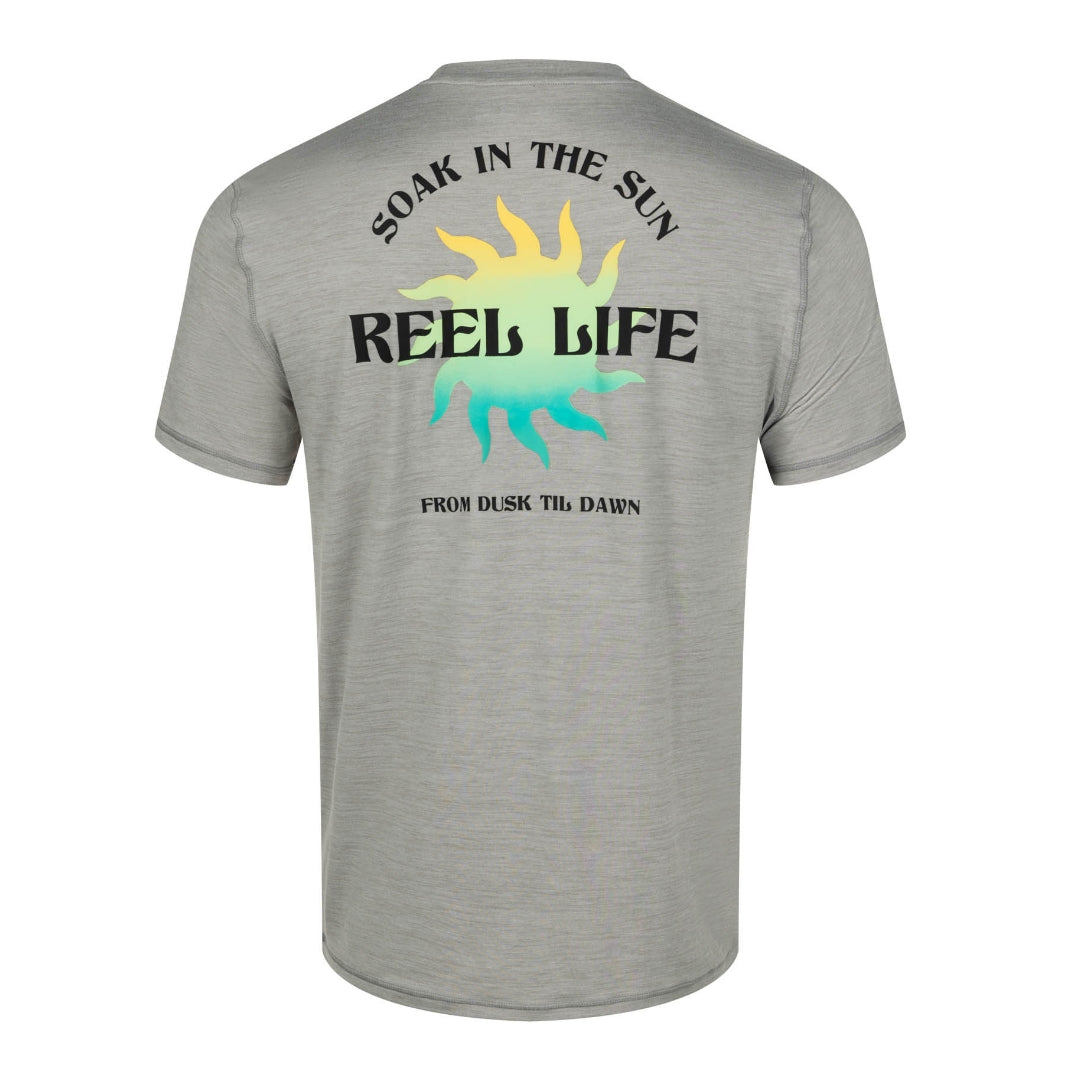 Reel Life, Shirts, Reel Life Mens Sun Defender Ls Tee Sz Xl Rash Guard  Upf 5 White Flag Fishing