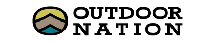 Logo of Outdoor Nation with a mountain design on a white background