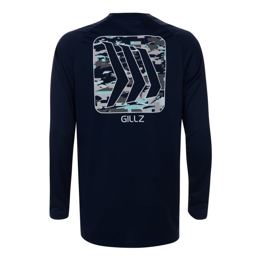 Gillz Glacier Grey Men's Contender Series Long Sleeve UV Fishing Tee, Size: Medium, Gray